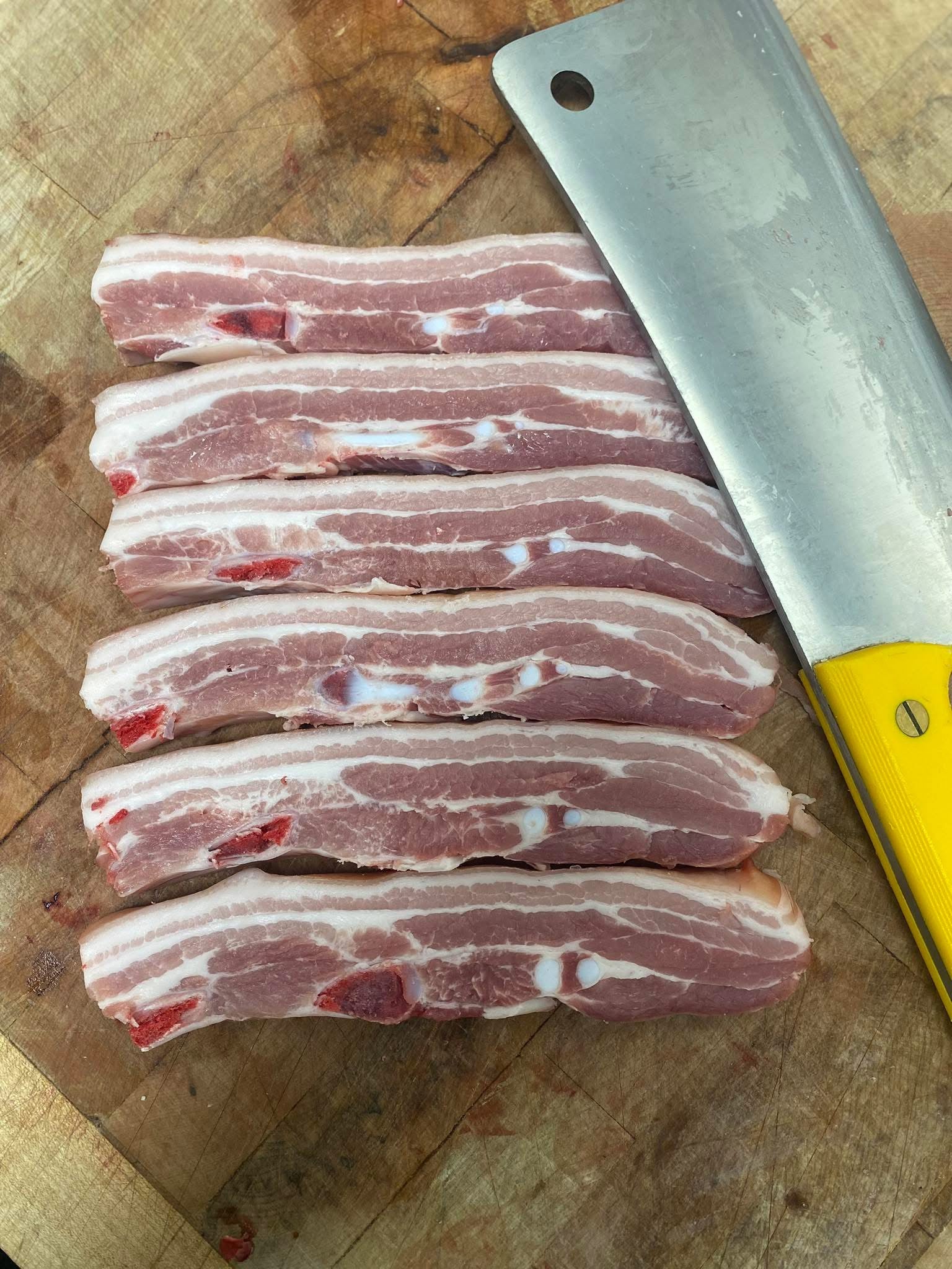 sliced belly pork